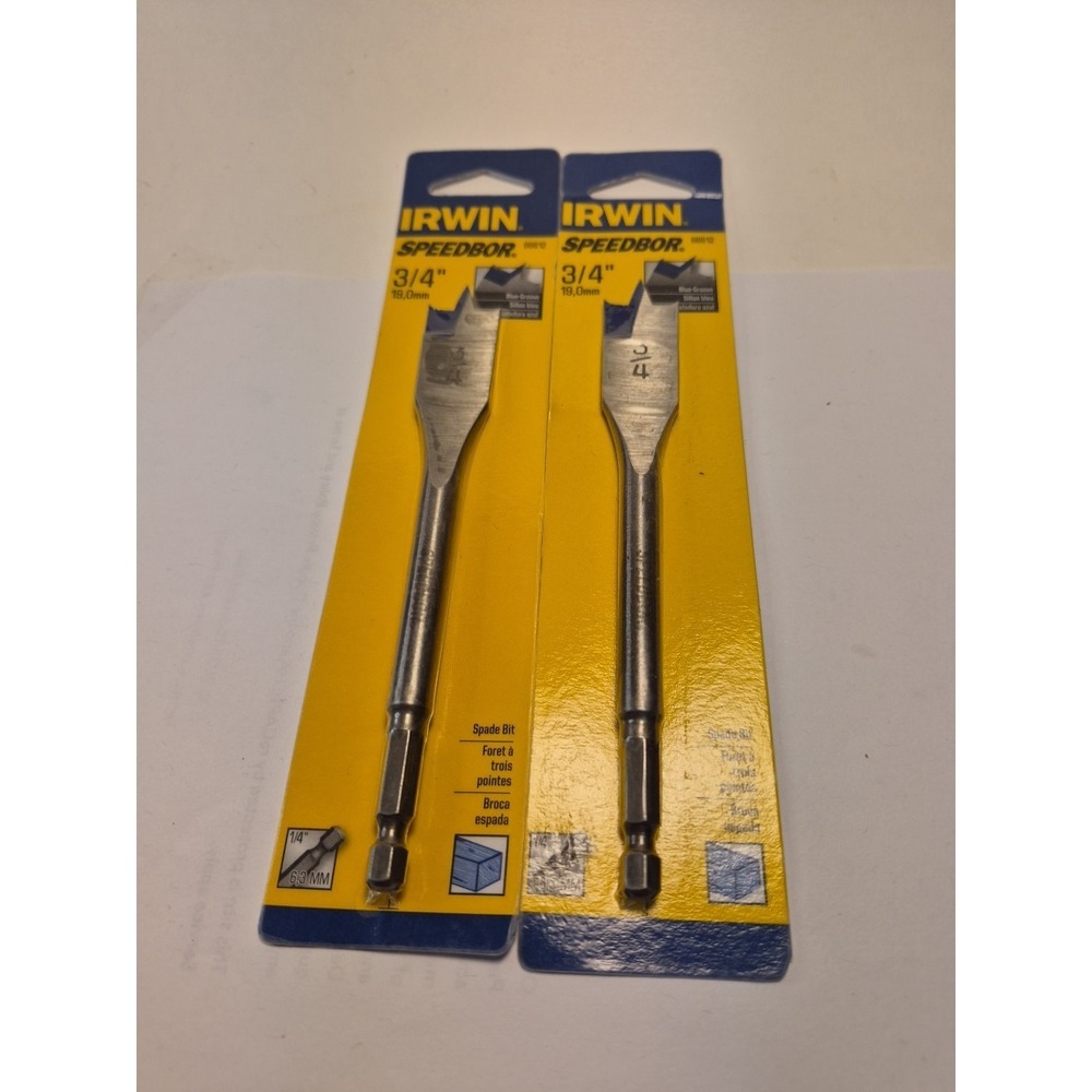 Irwin Speed Bore 3/4 Spade Bit Lot Of 2